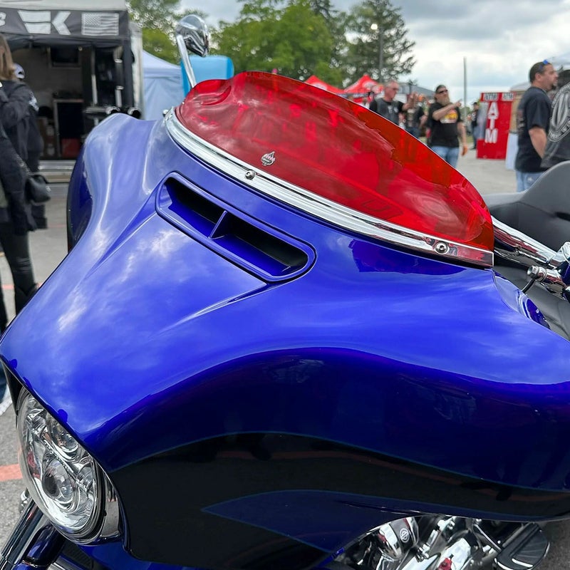 2014以降 FLHT、FLHX KOLOR FLARE ウインドシールド 6インチ レッド KLOCK Werks