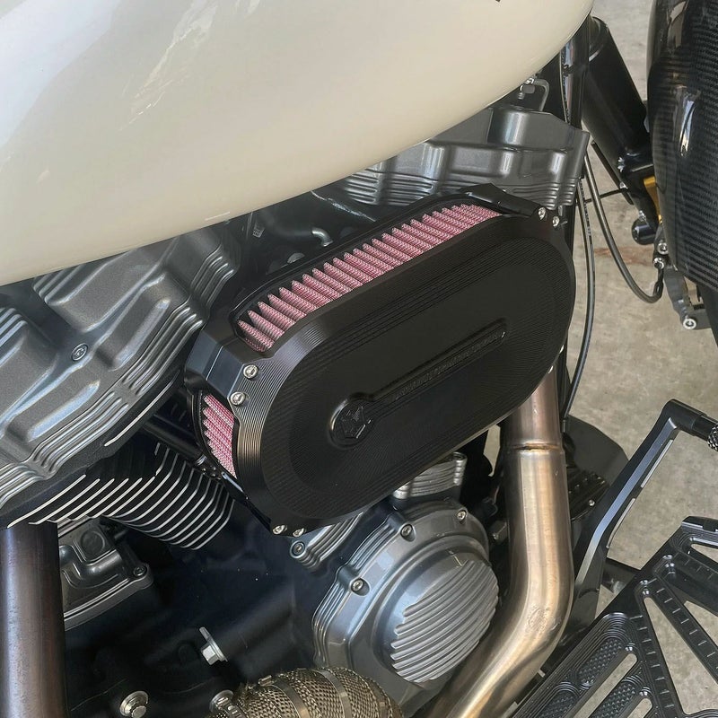 KEN'S FACTORY Next level エアークリーナーキット ブラックアルマイト M8ツーリング、ソフテイル