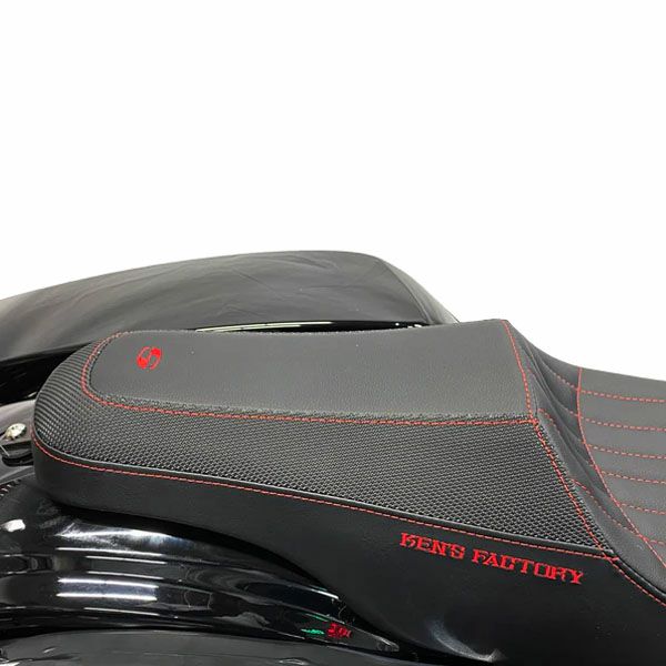 KEN'S FACTORY Next Level ツーアップシート レッドステッチ 2008以降ツーリング 3